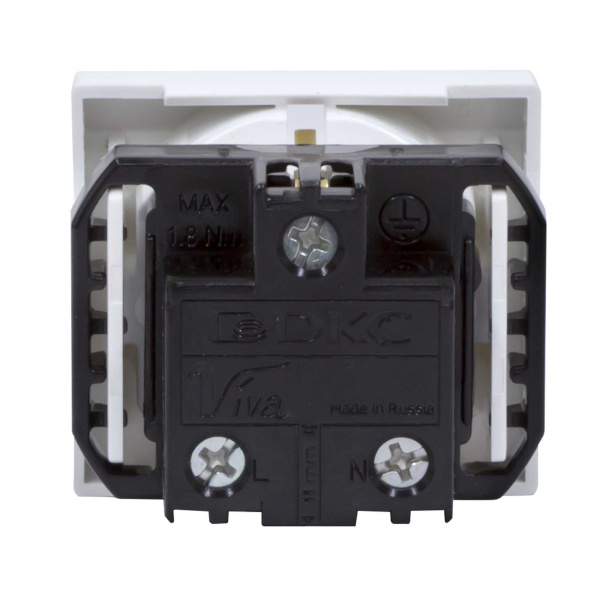 Вива белый розетка кабель-канал 1-мест заземление шторки IP20 